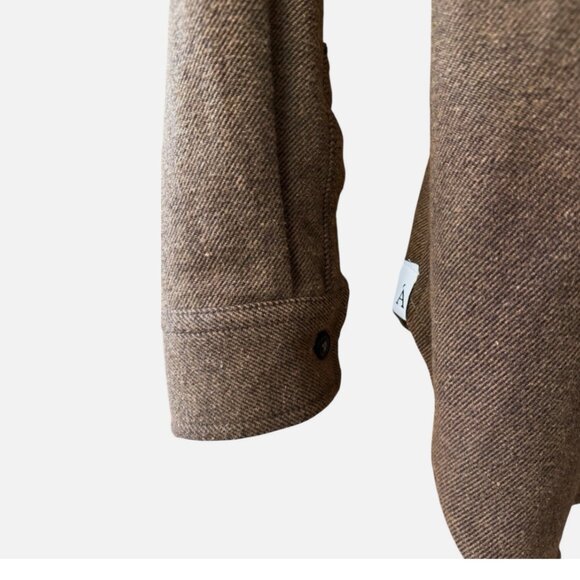 ANIAN Cotton Blend Brown Button Front Long Sleeve Shirt Made in Canada Women XS - Picture 5 of 8